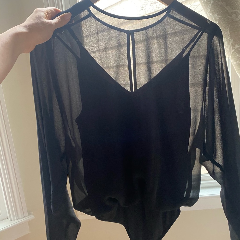 ZARA Body Suit- Lose Sheer Long Sleeve